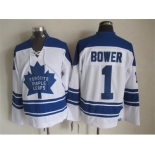 NHL Toronto Maple Leafs #1 Bower white Throwback Stitched jerseys