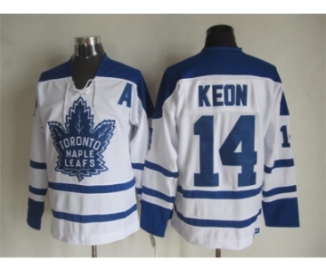 NHL Toronto Maple Leafs #14 Dave Keon white Throwback Fel Visking Shoulder Stitched jerseys