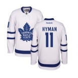 Reebok Toronto Maple Leafs #11 Zach Hyman Authentic White Away NHL Jersey