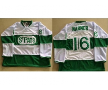 Toronto Maple Leafs #16 Mitchell Marner White Green St. Patrick's Day Stitched NHL Jersey