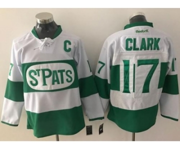 Toronto Maple Leafs #17 Wendel Clark White Green St. Patrick's Day Stitched NHL Jersey