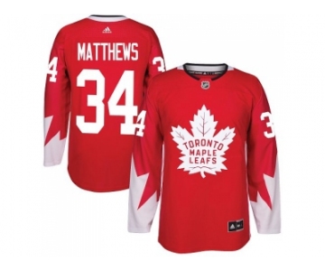 Toronto Maple Leafs #34 Auston Matthews Red Alternate Stitched NHL Jersey