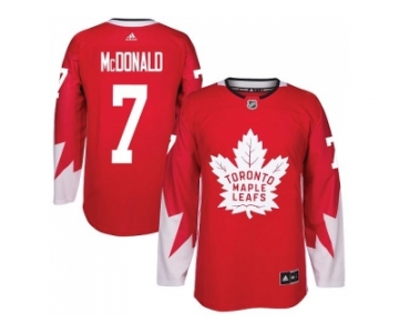 Toronto Maple Leafs #7 Lanny McDonald Red Alternate Stitched NHL Jersey