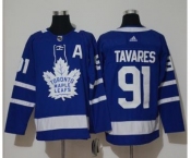 Toronto Maple Leafs #91 John Tavares Blue Home Stitched Hockey Jersey