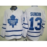 nhl jerseys toronto maple leafs #13 sundin white (ccm)