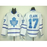 nhl jerseys toronto maple leafs #17 clark white(c)