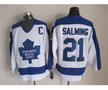 nhl jerseys toronto maple leafs #21 salming white[m&n][salming][patch C]