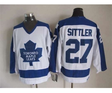 nhl jerseys toronto maple leafs #27 sittler white[m&n]