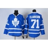 nhl jerseys toronto maple leafs #71 clarkson blue