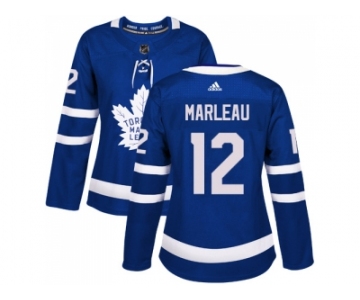 Women Adidas Toronto Maple Leafs #12 Patrick Marleau Blue Home Authentic Stitched NHL Jersey