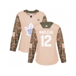 Women Adidas Toronto Maple Leafs #12 Patrick Marleau Camo Authentic 2017 Veterans Day Stitched NHL Jersey