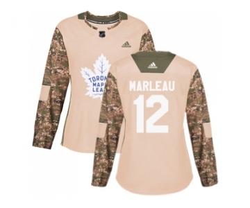 Women Adidas Toronto Maple Leafs #12 Patrick Marleau Camo Authentic 2017 Veterans Day Stitched NHL Jersey