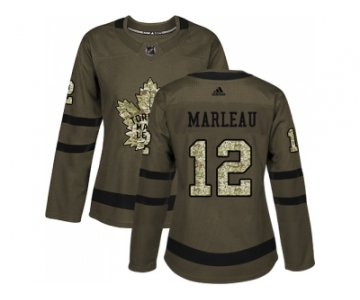 Women Adidas Toronto Maple Leafs #12 Patrick Marleau Green Salute to Service Stitched NHL Jersey