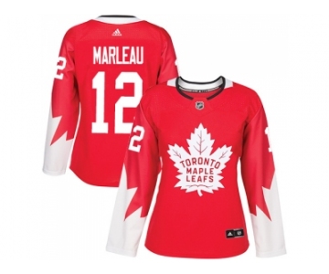 Women Adidas Toronto Maple Leafs #12 Patrick Marleau Red Team Canada Authentic Stitched NHL Jersey