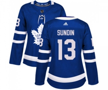 Women Adidas Toronto Maple Leafs #13 Mats Sundin Authentic Royal Blue Home NHL Jersey