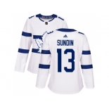 Women Adidas Toronto Maple Leafs #13 Mats Sundin White Authentic 2018 Stadium Series Stitched NHL Jersey