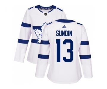 Women Adidas Toronto Maple Leafs #13 Mats Sundin White Authentic 2018 Stadium Series Stitched NHL Jersey