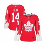 Women Adidas Toronto Maple Leafs #14 Dave Keon Authentic Red Alternate NHL Jersey