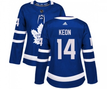 Women Adidas Toronto Maple Leafs #14 Dave Keon Authentic Royal Blue Home NHL Jersey