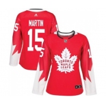 Women Adidas Toronto Maple Leafs #15 Matt Martin Authentic Red Alternate NHL Jersey