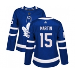 Women Adidas Toronto Maple Leafs #15 Matt Martin Authentic Royal Blue Home NHL Jersey