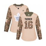 Women Adidas Toronto Maple Leafs #16 Darcy Tucker Authentic Camo Veterans Day Practice NHL Jersey