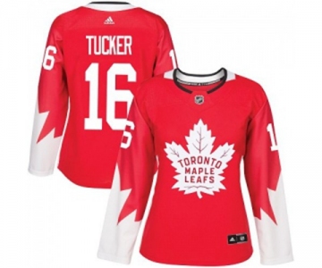 Women Adidas Toronto Maple Leafs #16 Darcy Tucker Authentic Red Alternate NHL Jersey