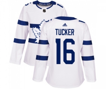 Women Adidas Toronto Maple Leafs #16 Darcy Tucker Authentic White 2018 Stadium Series NHL Jersey