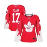 Women Adidas Toronto Maple Leafs #17 Wendel Clark Authentic Red Alternate NHL Jersey