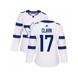 Women Adidas Toronto Maple Leafs #17 Wendel Clark White Authentic 2018 Stadium Series Stitched NHL Jersey