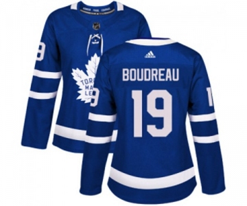 Women Adidas Toronto Maple Leafs #19 Bruce Boudreau Authentic Royal Blue Home NHL Jersey