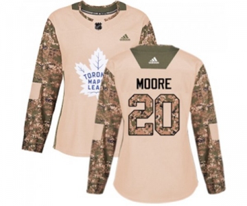 Women Adidas Toronto Maple Leafs #20 Dominic Moore Authentic Camo Veterans Day Practice NHL Jersey