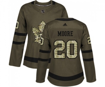 Women Adidas Toronto Maple Leafs #20 Dominic Moore Authentic Green Salute to Service NHL Jersey