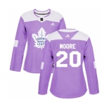 Women Adidas Toronto Maple Leafs #20 Dominic Moore Authentic Purple Fights Cancer Practice NHL Jersey