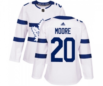 Women Adidas Toronto Maple Leafs #20 Dominic Moore Authentic White 2018 Stadium Series NHL Jersey