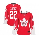 Women Adidas Toronto Maple Leafs #22 Nikita Zaitsev Authentic Red Alternate NHL Jersey