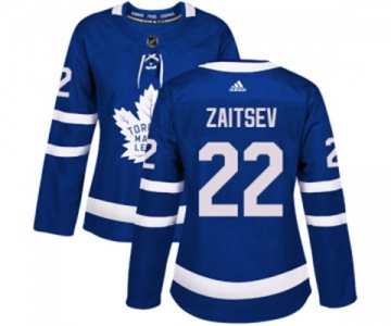 Women Adidas Toronto Maple Leafs #22 Nikita Zaitsev Authentic Royal Blue Home NHL Jersey