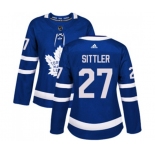 Women Adidas Toronto Maple Leafs #27 Darryl Sittler Authentic Royal Blue Home NHL Jersey