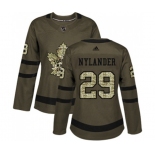 Women Adidas Toronto Maple Leafs #29 William Nylander Authentic Green Salute to Service NHL Jersey