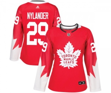 Women Adidas Toronto Maple Leafs #29 William Nylander Authentic Red Alternate NHL Jersey