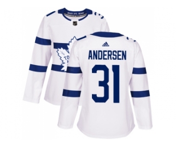 Women Adidas Toronto Maple Leafs #31 Frederik Andersen White Authentic 2018 Stadium Series Stitched NHL Jersey