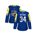 Women Adidas Toronto Maple Leafs #34 Auston Matthews Royal 2018 All-Star Atlantic Division Authentic Stitched NHL Jersey