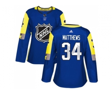 Women Adidas Toronto Maple Leafs #34 Auston Matthews Royal 2018 All-Star Atlantic Division Authentic Stitched NHL Jersey