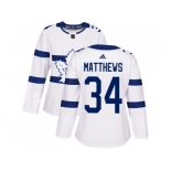 Women Adidas Toronto Maple Leafs #34 Auston Matthews White Authentic 2018 Stadium Series Stitched NHL Jersey