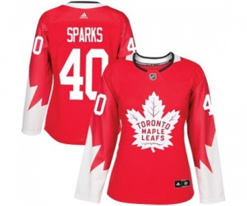 Women Adidas Toronto Maple Leafs #40 Garret Sparks Authentic Red Alternate NHL Jersey