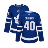 Women Adidas Toronto Maple Leafs #40 Garret Sparks Authentic Royal Blue Home NHL Jersey