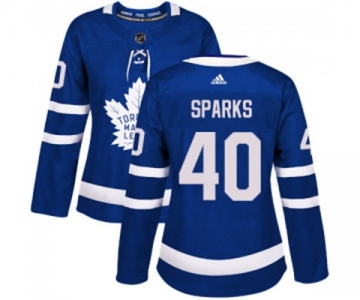 Women Adidas Toronto Maple Leafs #40 Garret Sparks Authentic Royal Blue Home NHL Jersey