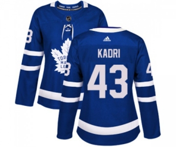 Women Adidas Toronto Maple Leafs #43 Nazem Kadri Authentic Royal Blue Home NHL Jersey