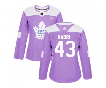 Women Adidas Toronto Maple Leafs #43 Nazem Kadri Purple Authentic Fights Cancer Stitched NHL Jersey