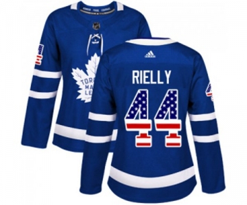 Women Adidas Toronto Maple Leafs #44 Morgan Rielly Authentic Royal Blue USA Flag Fashion NHL Jersey